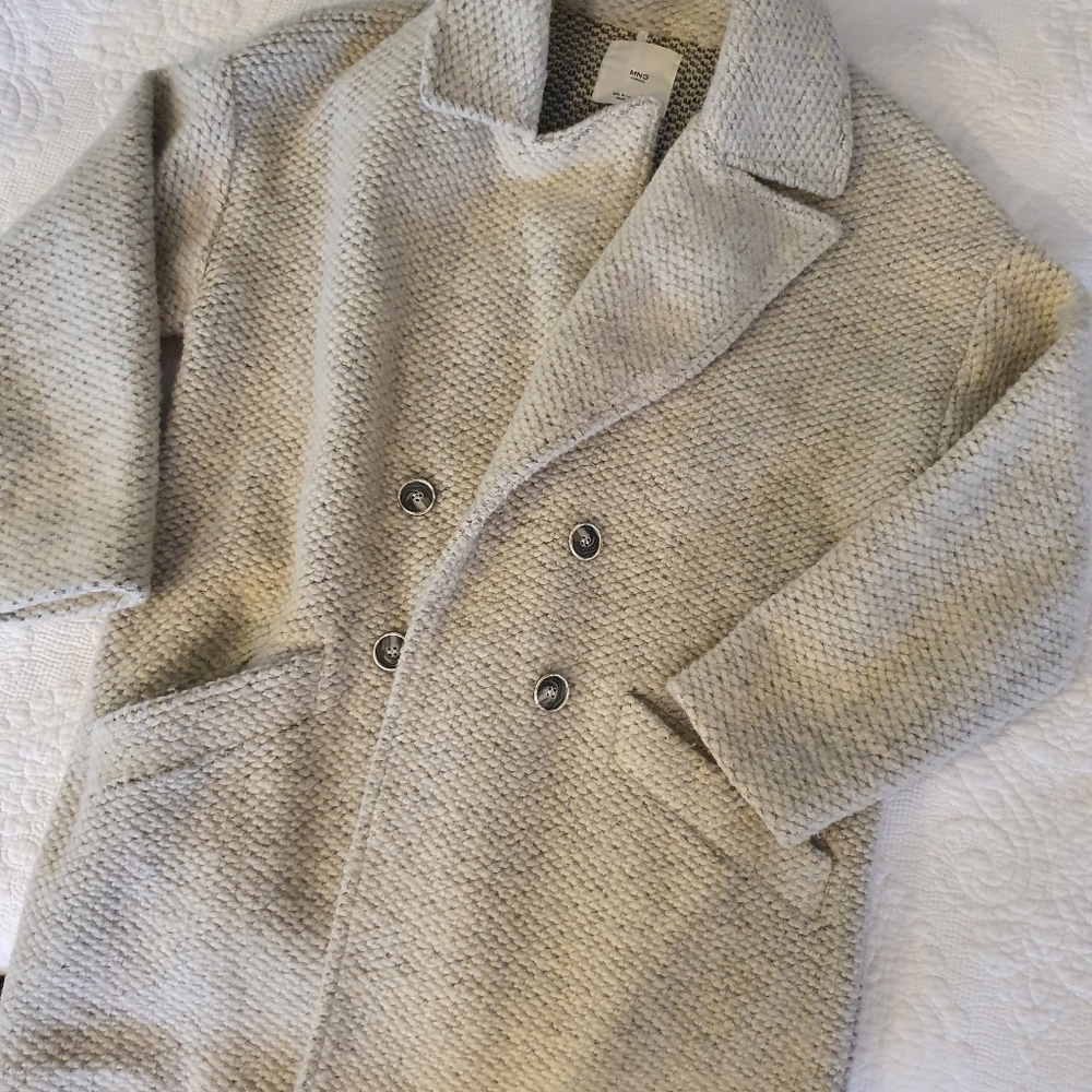 MNG Mango Casual Cocoon coat heather grey small
